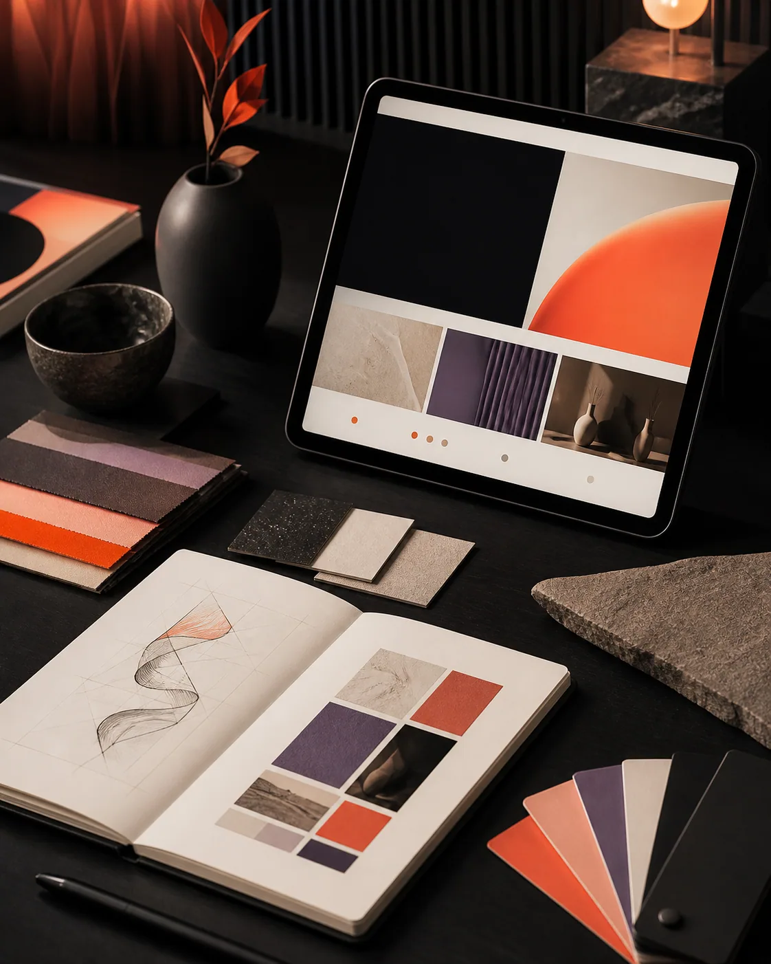 Design- und Branding-Konzept mit digitalen und physischen Markenelementen