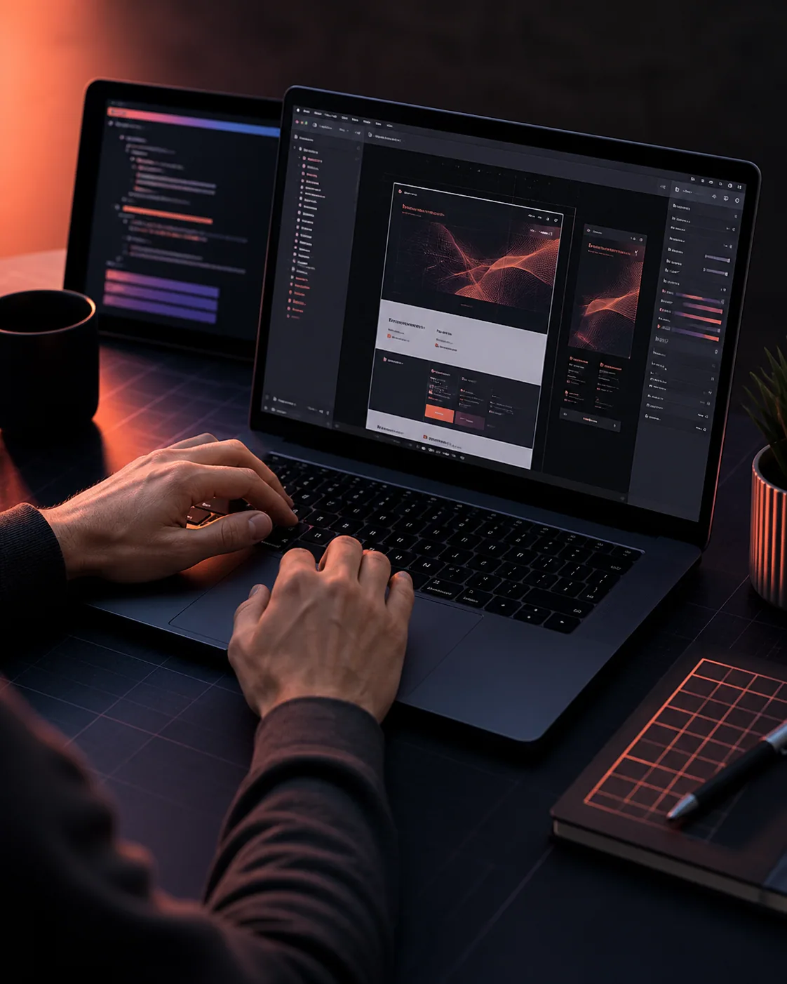 Webentwicklung an einer modernen responsiven Website